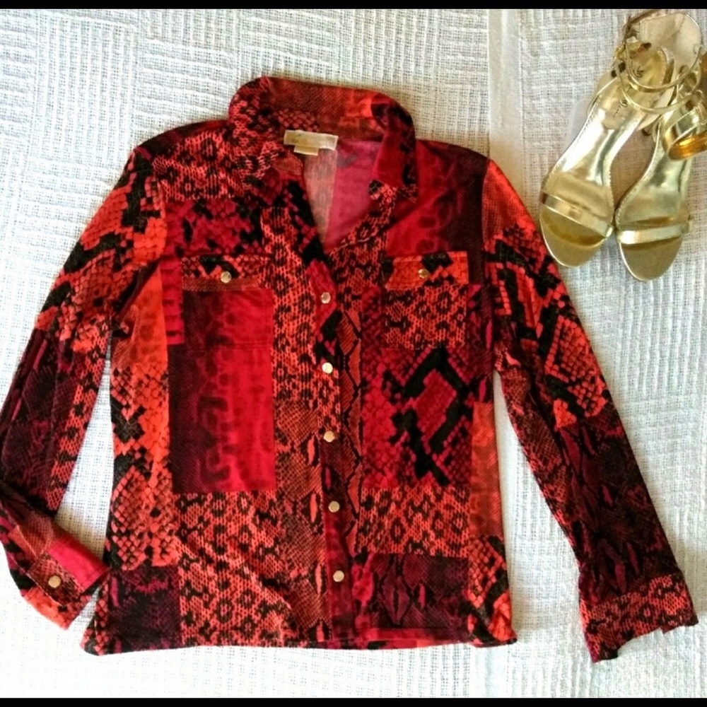 Michael kors Long sleeve blouse Sz L/P